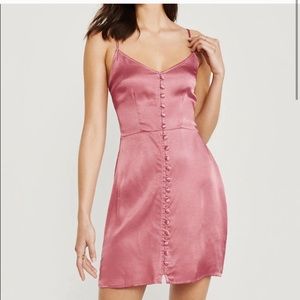 A&F Pink Satin Mini Slip Dress